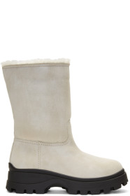 Miu Miu - White Eco Fur Boots