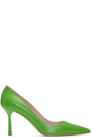 Miu Miu - Green Crackled Leather Heels