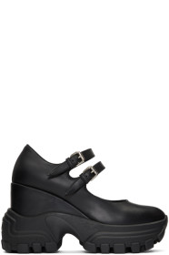 Miu Miu - Black Mary Jane Wedge Sneaker Heels
