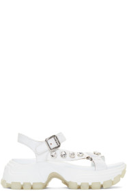 Miu Miu - White Crackle Monstar Sandals