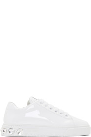 Miu Miu - White Patent Crystal Sneakers