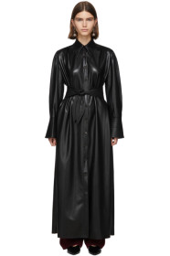 Nanushka - Black Vegan Leather Rosana Dress
