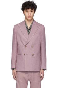 Nanushka - Pink Japanese Linen Malvin Blazer