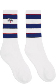 Noah NYC - White 3-Stripe Socks