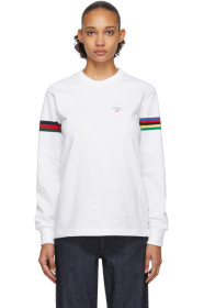 Noah NYC - White Stripe Winged Foot Rugby Long Sleeve T-Shirt