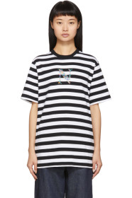 Noah NYC - Black & White Stripe Bouquet T-Shirt