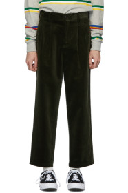 Noah NYC - Green Corduroy Double-Pleat Trousers