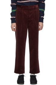 Noah NYC - Burgundy Corduroy Double-Pleat Trousers