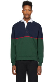 Noah NYC - Polo de rugby bleu marine et vert
