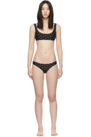 Solid & Striped - Black Floral Embroidery 'The Elle' Bikini