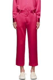 Sies Marjan - Pink Crinkled Satin Cropped Alex Trousers