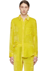 Sies Marjan - SSENSE Exclusive Yellow Velvet Cord Shirt