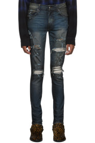 Amiri - Indigo Rough Patch Jeans