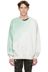 Amiri - Pull molletonné à motif tie-dye blanc et vert Shotgun