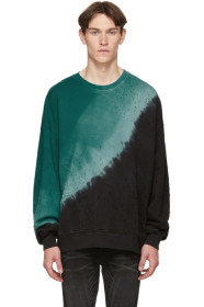 Amiri - Pull molletonné à motif tie-dye noir et vert Shotgun