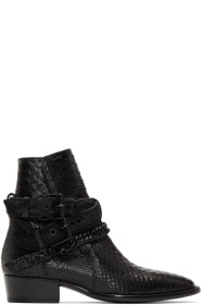Amiri - Black Buckle Chain Boots
