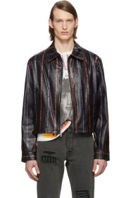 Enfants Riches Déprimés - Black Leather Logo Cropped Jacket