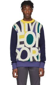 Aimé Leon Dore - ネイビー ニット Blown Print セーター
