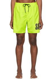 Saturdays NYC - Yellow Timothy Accordion Logo Swim Shorts