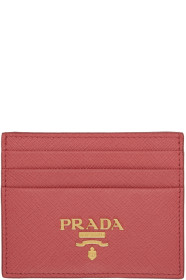 Prada - Porte-cartes à logo rose