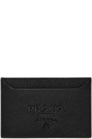 Prada - 黑色十字纹徽标卡包