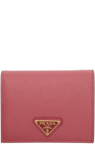Prada - Pink Saffiano Print Bifold Wallet
