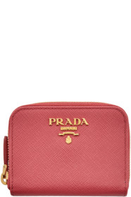 Prada - 粉色迷你环绕式拉链钱包