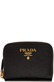 Prada - 黑色迷你环绕式拉链钱包