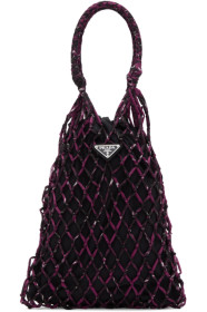 Prada - Cabas en filet rose Mini