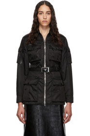 Prada - Blouson à ceinture noir Military