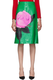 Prada - Jupe verte Large Rose Print