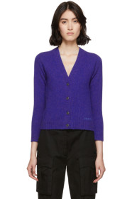 Prada - Purple Wool Cropped Cardigan