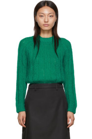 Prada - Green Mohair Oversized Crewneck Sweater