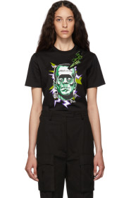 Prada - ブラック クリスタル サンダーボルト フランケンシュタイン T シャツ