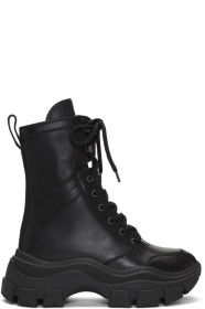 Prada - Bottes mi-mollet en cuir noires