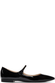 Prada - Ballerines en cuir verni noires