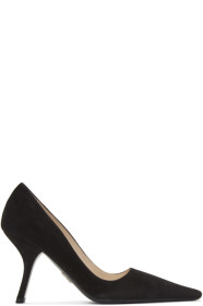 Prada - Chaussures à talons hauts en suède noires Curved