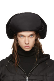 Prada - Black Shearling Trapper Hat