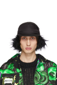 Prada - Black Fur Flap Iris Cap