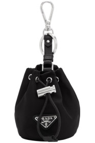 Prada - ブラック トラベル ドローストリング ポーチ キーチェーン