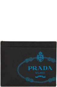 Prada - ブラック サフィアーノ ロゴ カード ホルダー