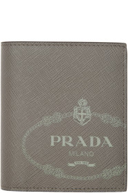 Prada - Grey Saffiano Bifold Wallet