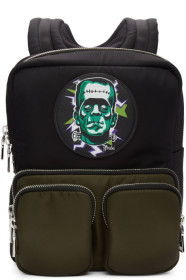 Prada - 黑色 Universal Studios 联名 Frankenstein 徽标双肩包
