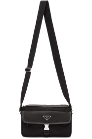 Prada - Black Nylon Saffiano Messenger Bag