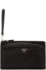 Prada - Black Flat Handle Pouch