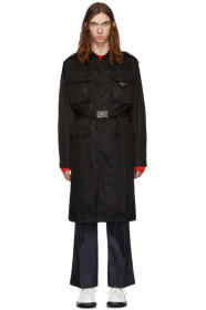 Prada - Black Nylon Gabardine Coat