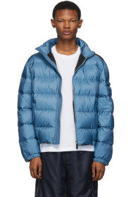 Prada - Blouson en duvet et nylon bleu