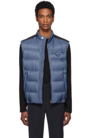 Prada - Veste en duvet et nylon bleue