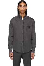Prada - Black Denim Metal Triangle Shirt