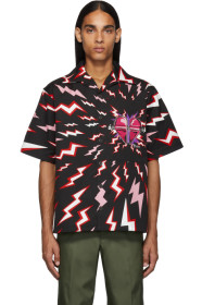 Prada - Black & Red Thunder Print Shirt